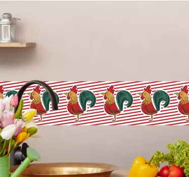 Bordüre selbstklebend mit lebhaftem hühner-motiv - TenStickers
