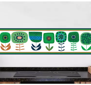 Bordüre selbstklebend mit stilisiertem blumenmuster - TenStickers