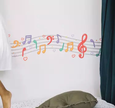 Wandtattoo Ornament Musiknoten Tonleiter - TenStickers