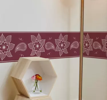 Bordüre selbstklebend raffiniertes botanisches motiv - TenStickers