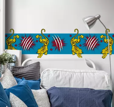 Bordüre selbstklebend verspieltes tigerthema - TenStickers