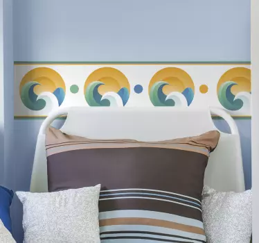 Bordüre selbstklebend wellen und kreise - TenStickers