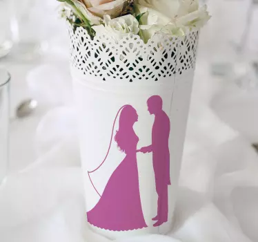 Brautpaar Silhouette Wandtattoo Wohnzimmer - TenStickers