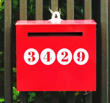 Briefkasten Aufkleber Nummern in Kreisen - TenStickers