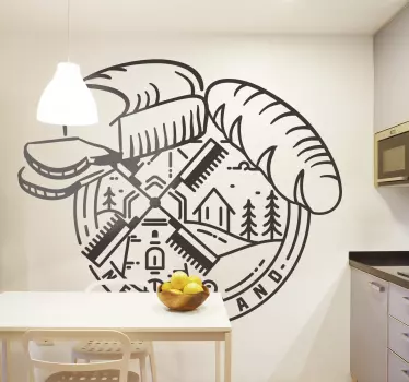 Brot und Mühle Wandtattoo - TenStickers