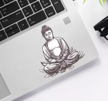 Buddha Zeichnung Laptop Sticker - TenStickers