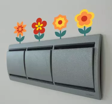 Bunte Blumen Lichtschalter Aufkleber - TenStickers