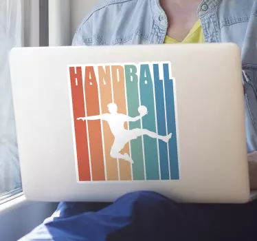 Bunter Handball Laptop Aufkleber - TenStickers
