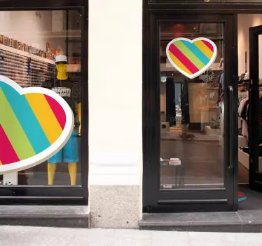 Bunte Herzen Aufkleber - TenStickers