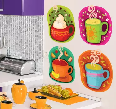 Bunte Kaffeetassen - TenStickers