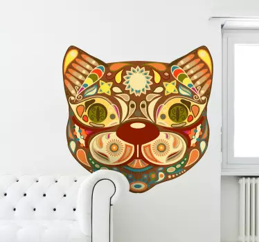Bunte Katze Sticker - TenStickers