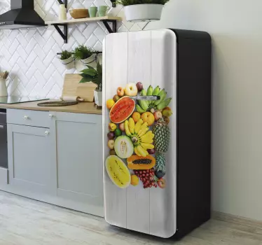 Bunte landwirtschaft kühlschrank wrap - TenStickers