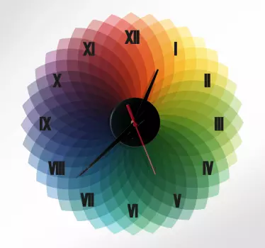Bunte Uhr Sticker - TenStickers