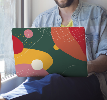 Bunter Memphis-stil laptopaufkleber - TenStickers