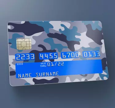 Camo blau Kreditkartenaufkleber - TenStickers