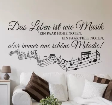 Wandtattoo Schlafzimmer Sprüche Das Leben ist wie Musik - TenStickers