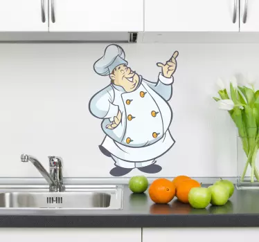 Wandtattoo Küche dicker Chefkoch - TenStickers