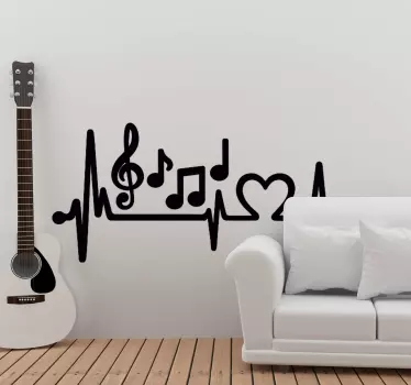 DJ Aufkleber Noten mit herz - TenStickers
