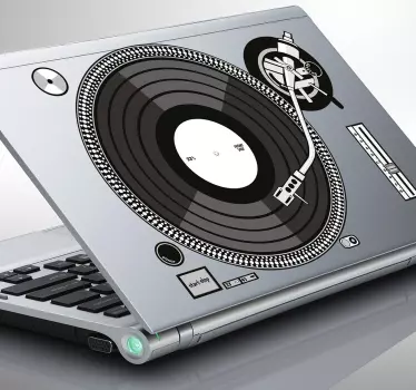 DJ Drehscheibe Laptop Sticker - TenStickers