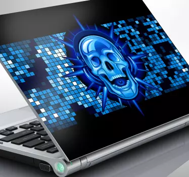DJ Totenkopf Laptop Aufkleber - TenStickers