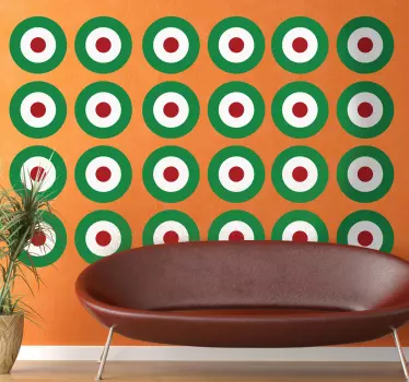 Dreifarbige Kreise Wandtattoo Schlafzimmer - TenStickers