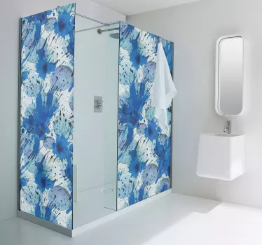 Folie für die Dusche mit blauer Tinte Design - TenStickers