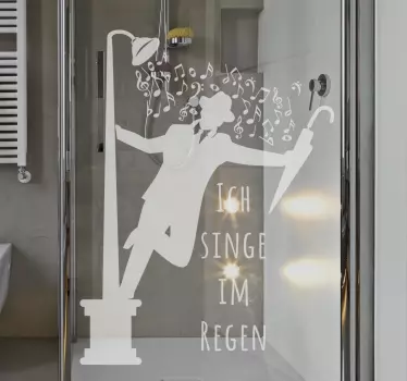 Singe im Regen Folie Duschkabine - TenStickers