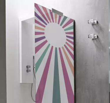 Duschkabinen Folie 70er geometrische sonne - TenStickers