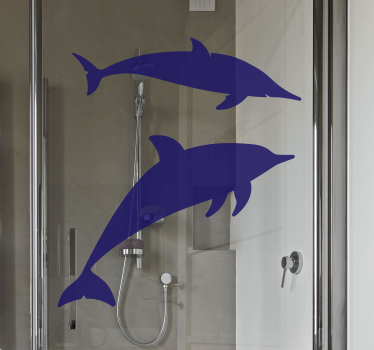 Duschkabinen Folie Delfin - TenStickers