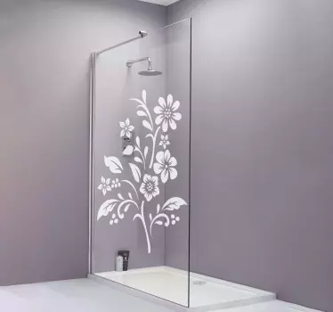 Einfarbiger Blumenstrauß Folie Duschkabine - TenStickers