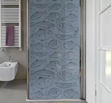 Duschkabinen Folie Fisch im Wasser - TenStickers