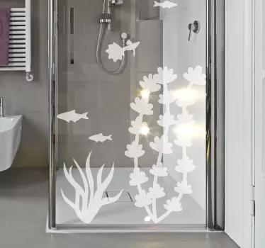 Duschkabinen Folie Fisch und seetang - TenStickers