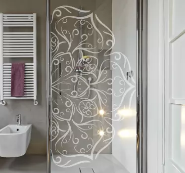 Folie Duschkabine halbes Mandala - TenStickers