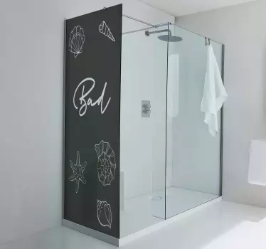Wasserfeste Folie für Dusche Muscheln Hintergrund einfarbig - TenStickers