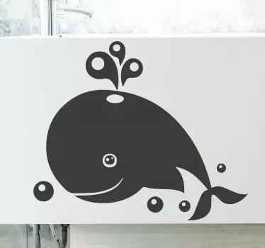 Duschkabinen Folie Wal und blasen - TenStickers