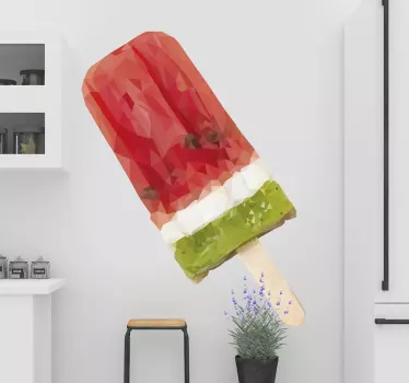 Eis dreifarbiger lebensmittel wandaufkleber - TenStickers