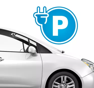 Elektroauto Parkplatz Geschäft Wandaufkleber - TenStickers