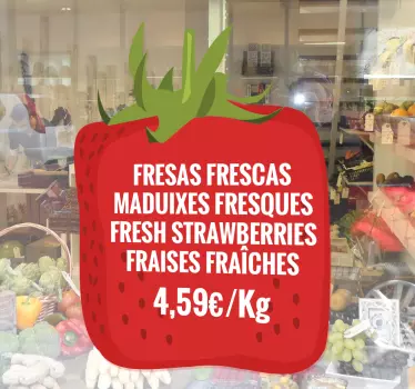 Erdbeere Text Aufkleber - TenStickers