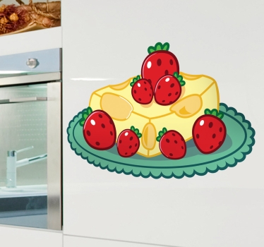 Erdbeeren und Käse Sticker - TenStickers