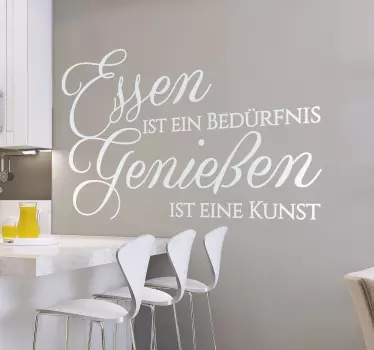 Essen ist ein Bedürfnis Wandtattoo Küche - TenStickers