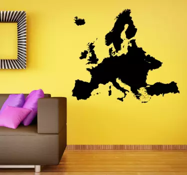 Wandtattoo Weltkarte Europa Silhouette - TenStickers