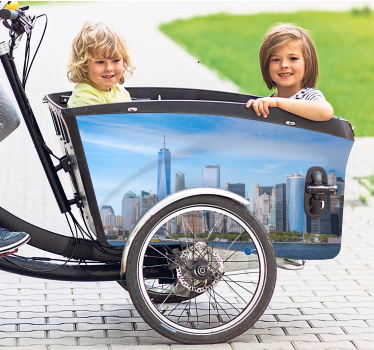 Fahrrad Aufkleber blick auf die städtische skyline - TenStickers