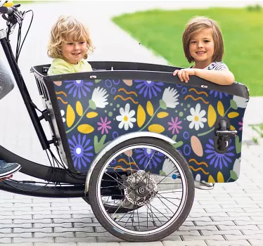 Fahrrad Aufkleber blumenarrangement-stil - TenStickers