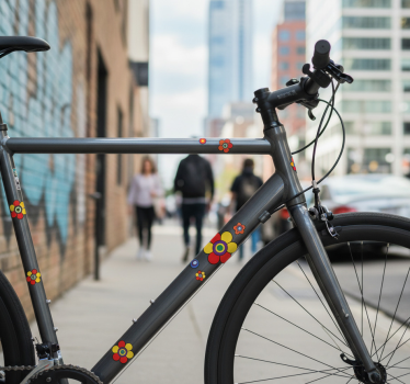 Fahrrad aufkleber bunte blumen dekor - TenStickers