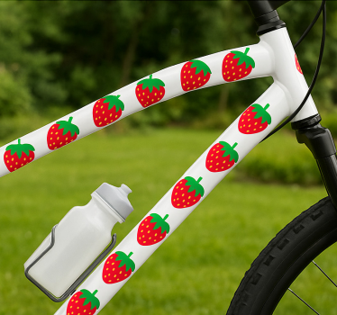 Fahrrad aufkleber erdbeer muster - TenStickers