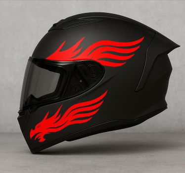 Motorrad aufkleber feurige drachenflügel - TenStickers