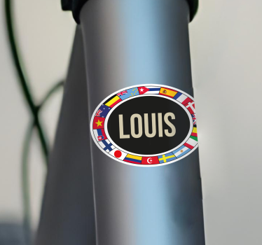 Fahrrad Aufkleber Flaggen und personalisierter Text - TenStickers