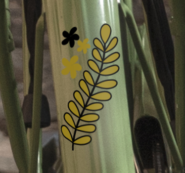 Fahrrad aufkleber grüner floralzweig - TenStickers
