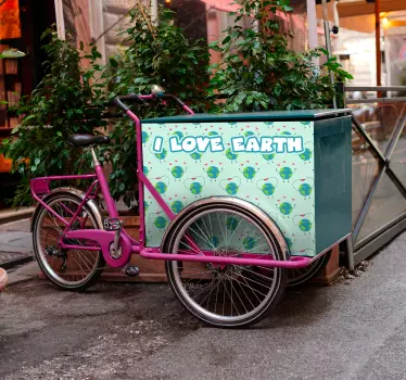 Fahrrad aufkleber ich liebe die erde - TenStickers
