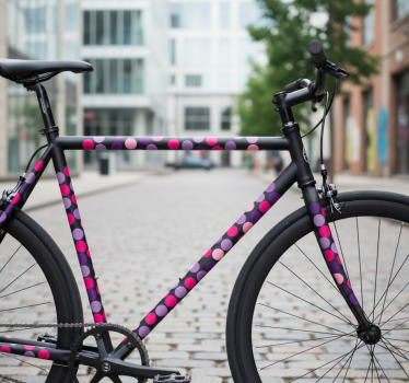 Fahrrad aufkleber lila und rosa punkte - TenStickers
